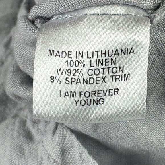FLAX Linen Tunic Top Womens Small Gray Pockets Lagenlook Quiet Luxury Coastal - Picture 11 of 12
